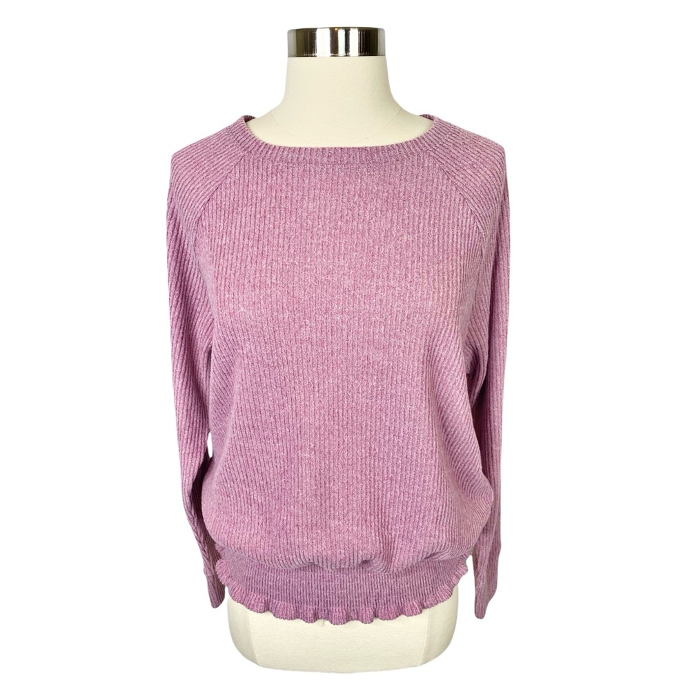 Nine West Ribbed Crew Neck Pullover - Size Small